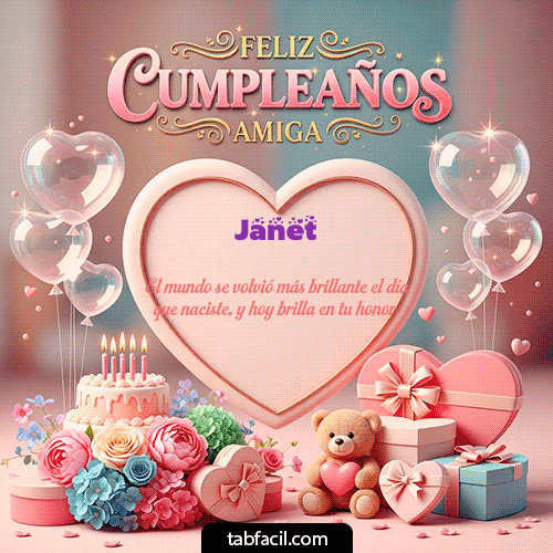 GIF de Janet - Amiga Feliz Cumpleaños