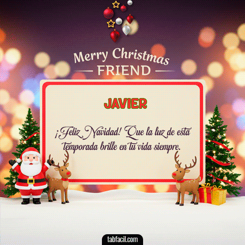 Merry Christmas Friend Feliz Navidad Javier