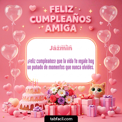 GIF de Jazmín - Feliz Cumpleaños Amiga!