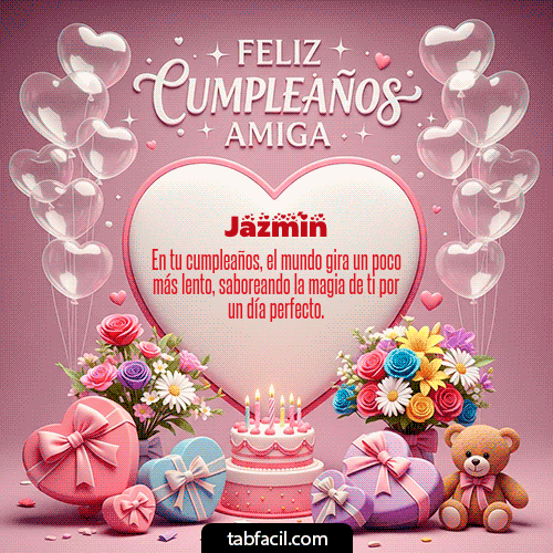 GIF de Jazmín - Feliz Cumpleaños Amiga