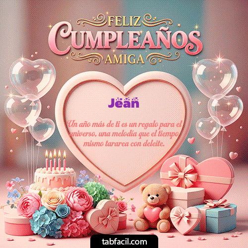 GIF de Jean - Amiga Feliz Cumpleaños