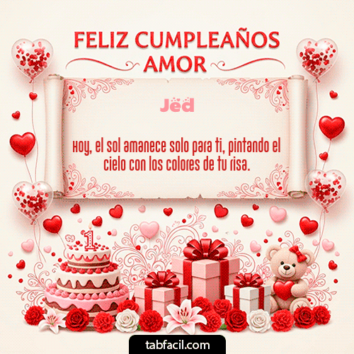 GIF Animado de Feliz Cumpleaños para Jed - Feliz Cumpleaños Amor