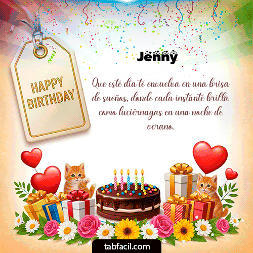 GIF Animado de Feliz Cumpleaños para Jenny - Happy BirthDay