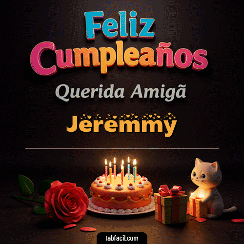 GIF Animado de Feliz Cumpleaños para Jeremmy - 🥳 Feliz Cumpleaños Querida Amiga