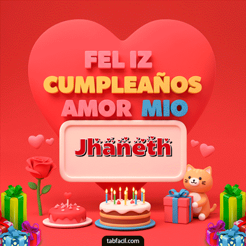 Gif 💖 Feliz Cumpleaños Amor Mio Jhaneth