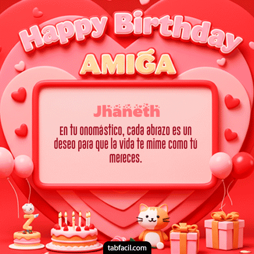Gif 🍰 Happy BirthDay Amiga Jhaneth