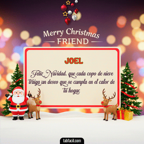 Merry Christmas Friend Feliz Navidad Joel
