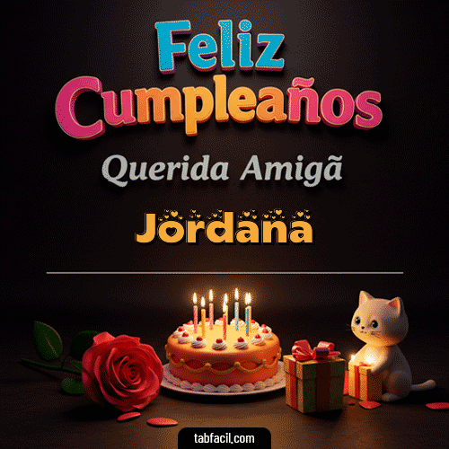 GIF Animado de Feliz Cumpleaños para Jordana - 🥳 Feliz Cumpleaños Querida Amiga