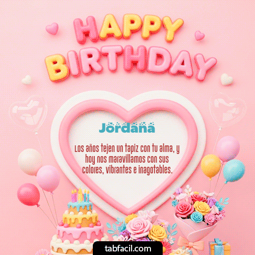 GIF Animado de Feliz Cumpleaños para Jordana - Happy Birthday Amiga
