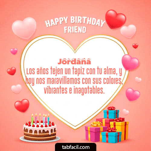 GIF Animado de Feliz Cumpleaños para Jordana - Happy Birthday Friend
