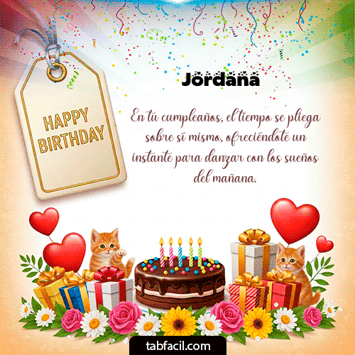 GIF Animado de Feliz Cumpleaños para Jordana - Happy BirthDay