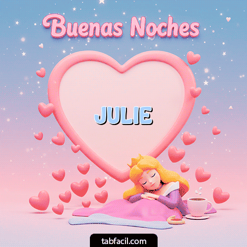 Gif Buenas noches corazón Julie