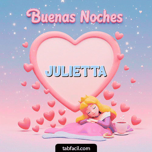 Gif Buenas noches corazón Julietta