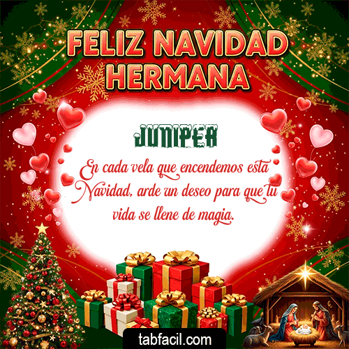 GIF Animado de Feliz Navidad para Juniper - Feliz Navidad Hermana