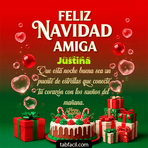 GIF de Justina - Feliz Navidad Amiga