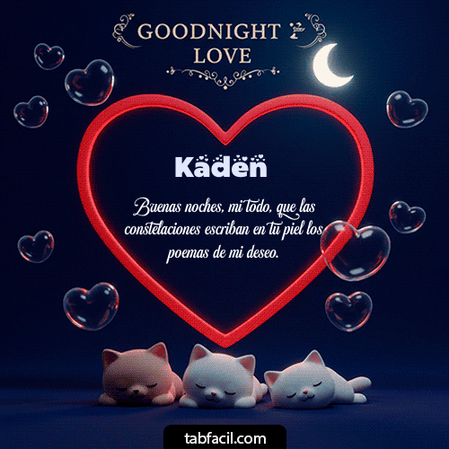 GIF Animado de Buenas Noches para Kaden - Buenas noches amor con gatos