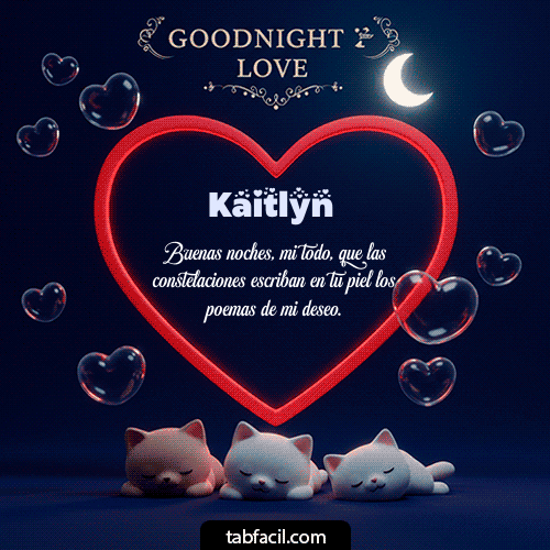 Gif Buenas noches amor con gatos Kaitlyn