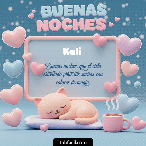 GIF Animado de Buenas Noches para Kali - Luna estrellas de buenas noches