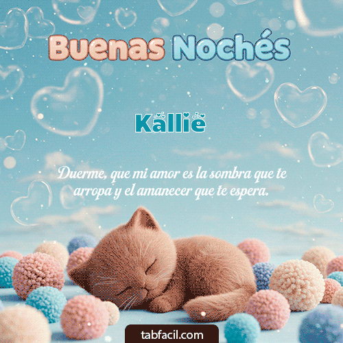 GIF Animado de Buenas Noches para Kallie - Good Night gatuno