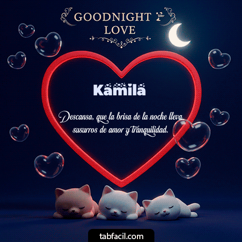 Gif Buenas noches amor con gatos Kamila