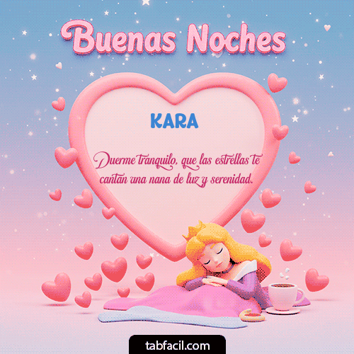 Gif Buenas noches corazón Kara