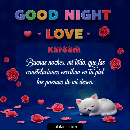 GIF Animado de Buenas Noches para Kareem - Buenas Noches Hada
