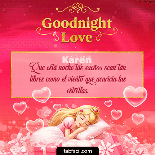 GIF Animado de Buenas Noches para Karen - Buenas Noches Angel Luna 3D