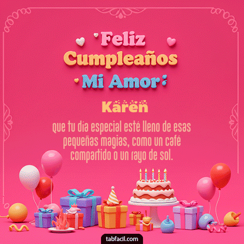 Gif 💖 Feliz Cumpleaños Amor Mio Karen