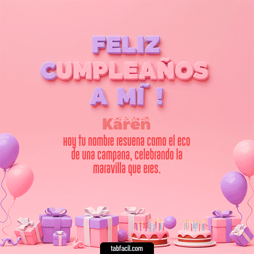 Gif 🕯️ Feliz Cumpleaños para mí Karen