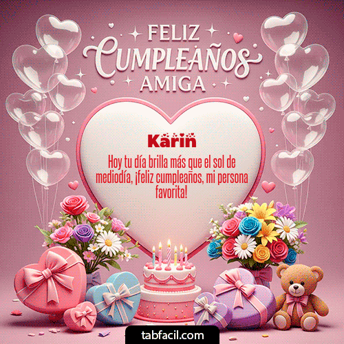 Gif Feliz Cumpleaños Amiga Karin