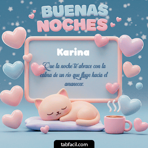 GIF Animado de Buenas Noches para Karina - Luna estrellas de buenas noches