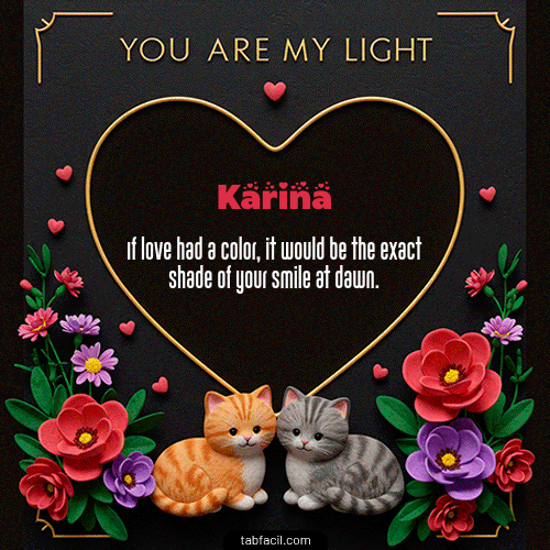 Tú eres mi luz Feliz Dia Amor Karina