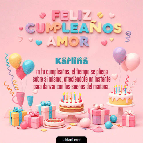 Gif 💞 Feliz Cumpleaños Amor Karlina
