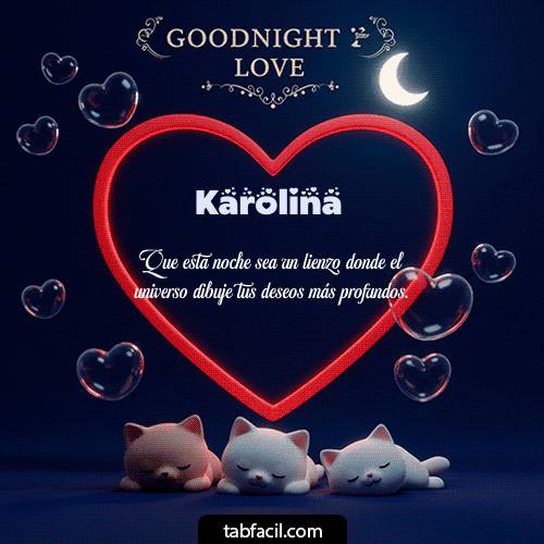 Gif Buenas noches amor con gatos Karolina
