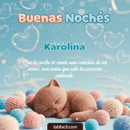 Gif Good Night gatuno Karolina