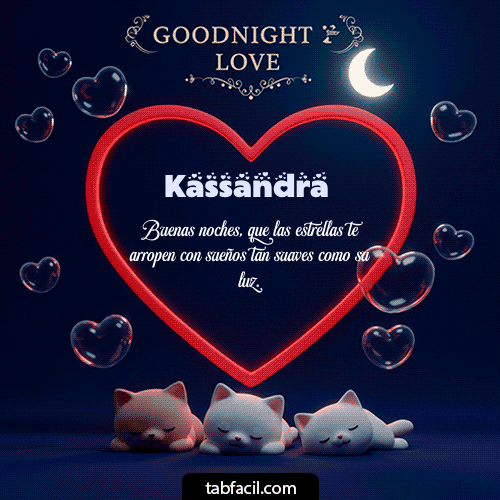 Gif Buenas noches amor con gatos Kassandra