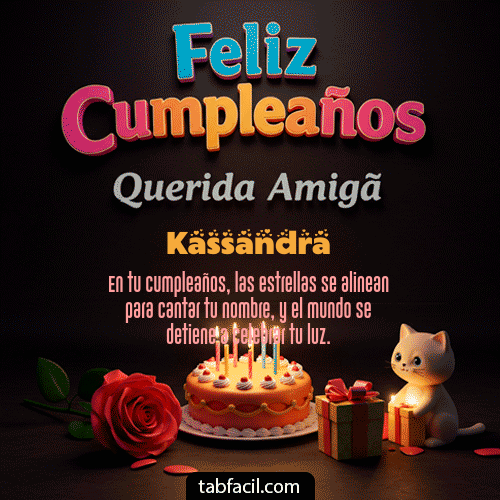 Gif 🥳 Feliz Cumpleaños Querida Amiga Kassandra