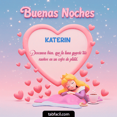 GIF Animado de Buenas Noches para Katerin - Buenas noches corazón