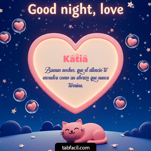 GIF Animado de Buenas Noches para Katia - Good Night Love