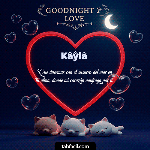 Gif Buenas noches amor con gatos Kayla