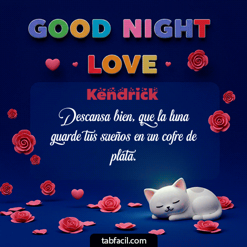 GIF Animado de Buenas Noches para Kendrick - Buenas Noches Hada