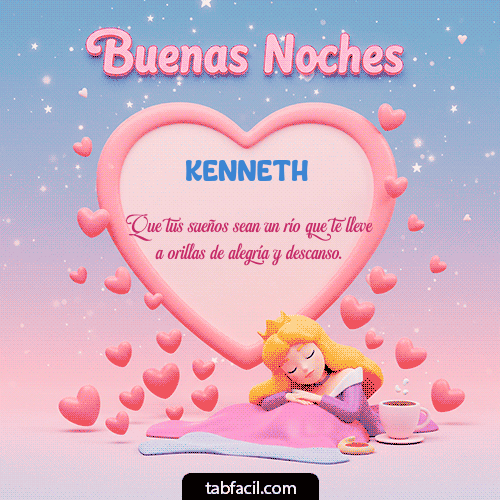 GIF Animado de Buenas Noches para Kenneth - Buenas noches corazón