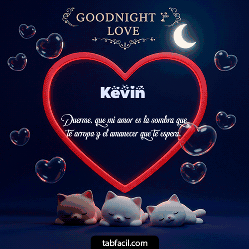 Gif Buenas noches amor con gatos Kevin