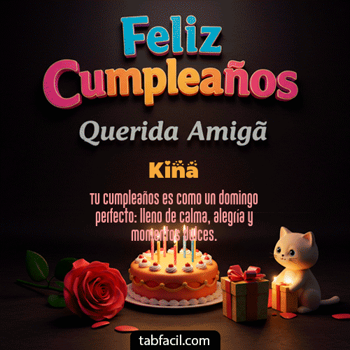 Gif 🥳 Feliz Cumpleaños Querida Amiga Kina