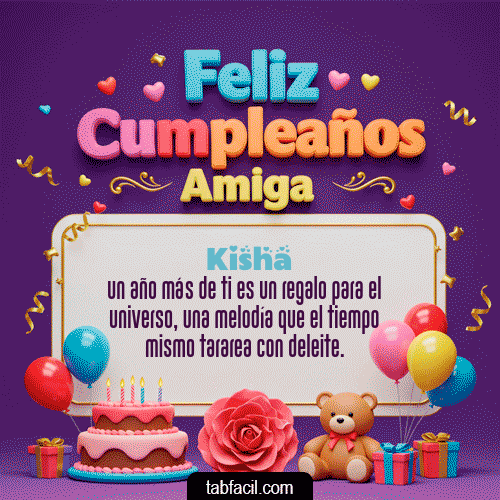 Gif 🎁 Feliz Cumpleaños Amiga Kisha