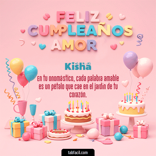 Gif 💞 Feliz Cumpleaños Amor Kisha