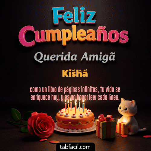 Gif 🥳 Feliz Cumpleaños Querida Amiga Kisha