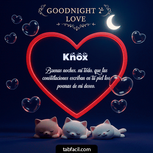 GIF Animado de Buenas Noches para Knox - Buenas noches amor con gatos