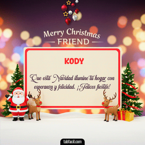 GIF Animado de Feliz Navidad para Kody - Merry Christmas Friend