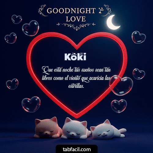 GIF Animado de Buenas Noches para Koki - Buenas noches amor con gatos